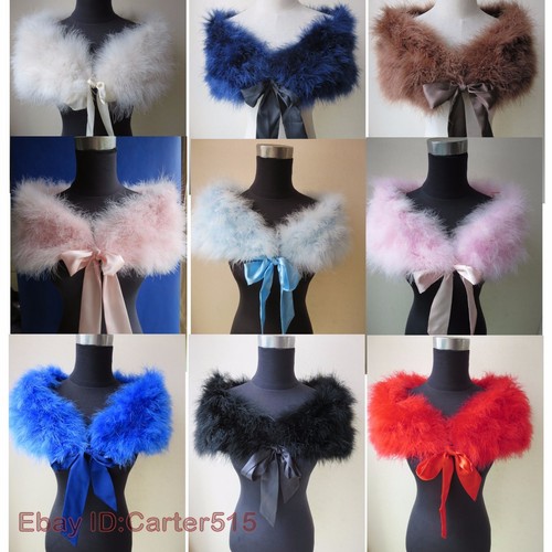 Real ostrich feather fur - feather, shrug