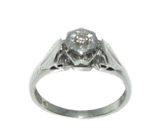 Ladies/women's 18ct/18carat White Gold, Diamond Ring, Size I