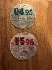 Uk Tax Disc Vintage Agricultural  Machinery 95 & 96 Maud Peterhead Scotland