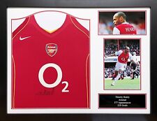 FRAMED THIERRY HENRY SIGNED ORIGINAL ARSENAL 2004/05 FOOTBALL SHIRT SEE PROOF