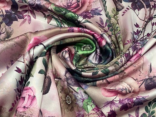 Printed silky charmeuse faux - silky,