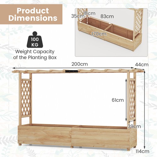 Trellis raised garden bed - bed, fir