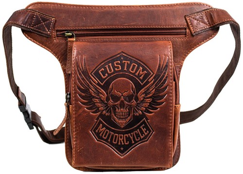 Biker leg bag leather - biker,