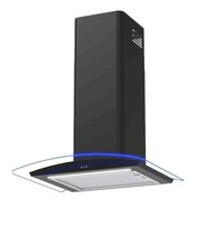 Black Viceroy 60cm Glow Edge Curved Glass Cooker Extractor Hood WRCG60RFBK 