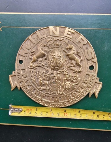 Antique safe plaque milners - safe, 6"