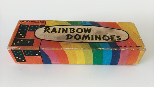 Vintage rainbow dominoes set - vintage,