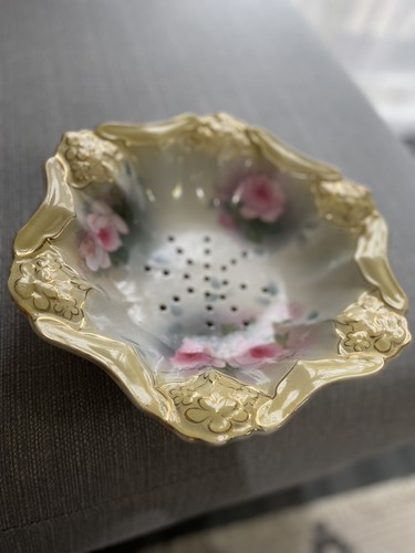 Antique salad draining plate - salad,