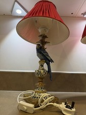 Porcelain table lamp with blue
