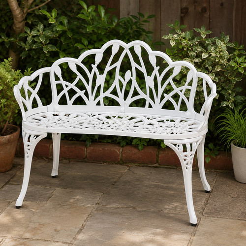 Garden bench seater white - bench,