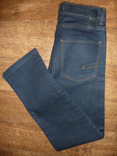 ZARA SPORT MODA Slim Fit Blue Denim Stretch Cotton Trousers Pants W 32 L 34 NEW