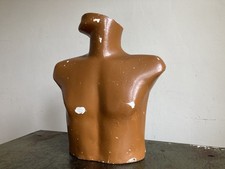 Vintage Burnt Orange Retail Shop Plaster Torso Mannequin Decorative Salvage Prop