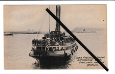 GWR POSTCARD ; PASSENGER TENDER - ( STEAM BOAT ) - APPROACHING QUAY, FISHGUARD