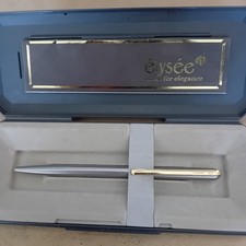 Vintage 1991 Elysee Streamline Ballpoint Brushed silver GT Boxed with paperwork