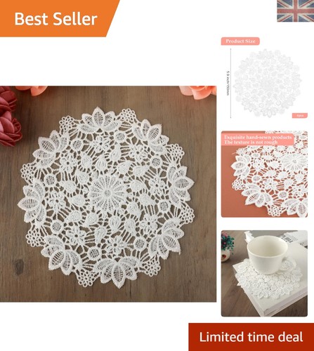 Charming white lace doilies - white,