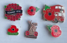 Lot Of 6 Poppy Badges. -- inc Portadown Cenotaph