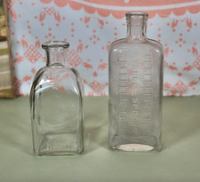 Vintage Bottles Pair Of Glass
