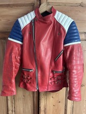 Biker Jacket - Vintage Retro Unisex & in Union Jack Colours - Red White & Blue!