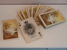 Vintage Pack + 1 Joker De La Rue Playing Cards C1930 Golden Scottish Loch Sunset