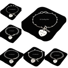 Sterling Silver Bracelets with ANY Engraving. Personalised Jewellery for Women.