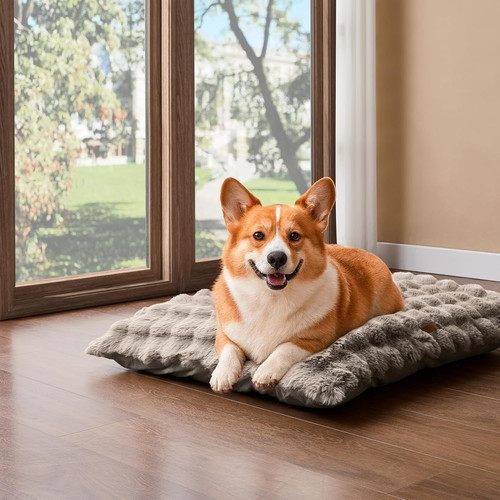 Large fluffy dog crate bed - large,