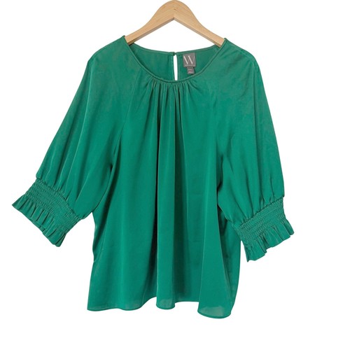 Worthington pxxl green blouse - green,