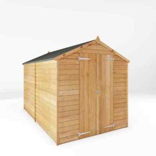 Wooden 10 x 6 Overlap Apex Garden Shed Storage Double Door Windowless