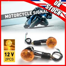 Amber Bullet Turn Signal Indicator Lights Chrome Universal Fit 12V Motorcycles