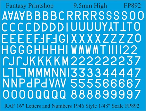 Raf numbers letters 16 - numbers, 16"