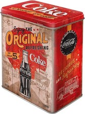 Coke Storage Tin, Nostalgic Art Coca Cola Storage Tin, Retro Coke Tin, Coca Cola