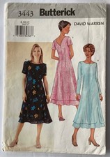 Butterick 3443 Sewing Pattern UNCUT Dress - 8 10 12