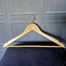 20 Wooden Coat Hangers. Suit Garments Clothes Wood Hanger Trouser BAR Set