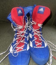 Adidas Hog 3 Boxing Boots Blue Red White Size 6.5 UK – Good Condition