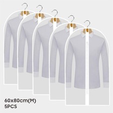 5/10x Clear Polythene Garment Covers Suit Dress Coat Dust Protector Zip Bags