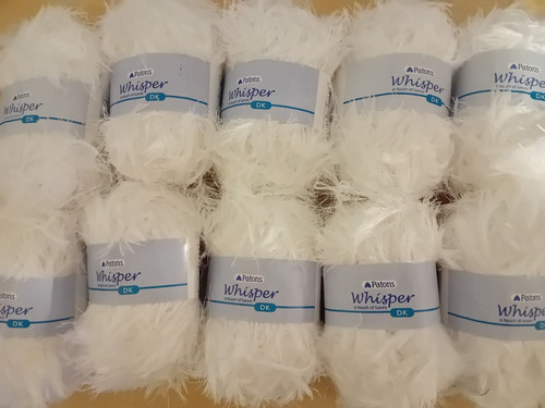 Patons white whisper - 10, balls