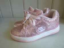 HEELEYS Wheeled Roller Skate Trainers Sparkly Glitter Pink UK 2