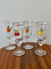 Set Of 4 Vintage 1970’s Britvic C Fruit Juice Glasses , Bar ware, Retro, GC