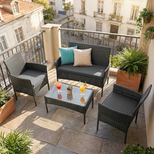 4-Seater Rattan Garden Sofa