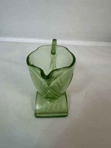 Vintage green glass milk - vintage,