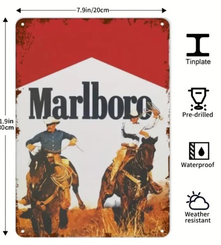 Marlboro metal tin sign - metal,