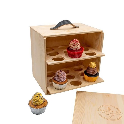 Wooden cupcake box - box, /