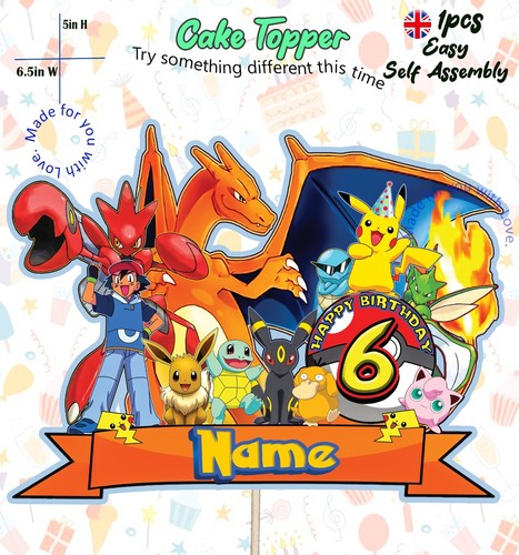 Personalised pokemon cake - personalised,