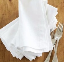 100 X White Cotton Napkin