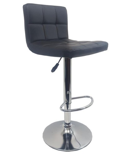 Single bar stool black grey - single,