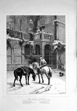 Original Old Antique Print