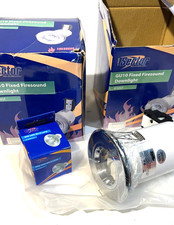Fire Rated 240v Downlights 2 x Sector Chrome Fixed + GU10 50w Lamp Shower Light
