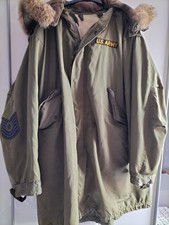 Mod Parka Army. Khaki Green Approx Size XL Detachable Inner And Hood