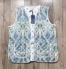Joules Hatfield Quilted Gilet Size UK 20 Womens Paisley Print Waistcoat BNWT