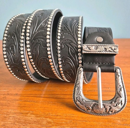 Silver buckle black cowboy - silver,
