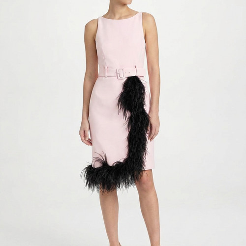 Prada pink feather trim - prada,