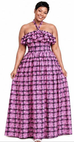 Women african print check - african,